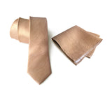 Pale copper linen necktie