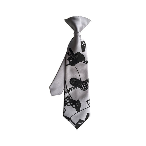 Video Game Controller kids tie. Boys clip-on necktie.