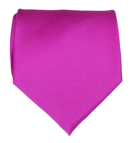 Violet Necktie. Solid Color Satin Finish Tie, No Print