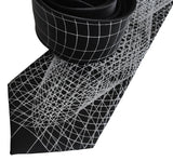 Wormhole Necktie, Black Op Art Lines Geometric Print Tie, by Cyberoptix