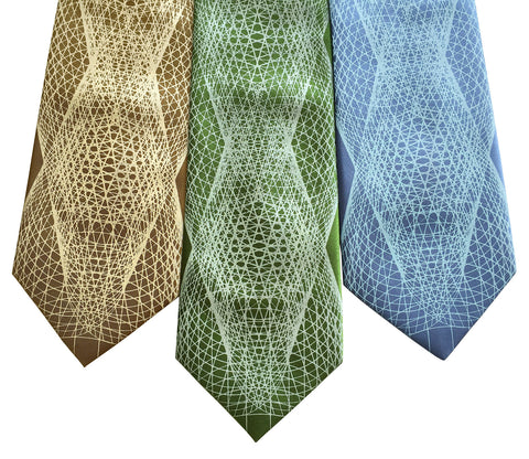 Wormhole Silk Necktie. Geometric Op Art Print Tie