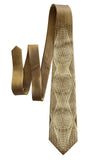 Brass Wormhole Necktie, Op Art Lines Geometric Print Silk Tie, by Cyberoptix