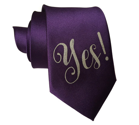Yes Print Silk Necktie