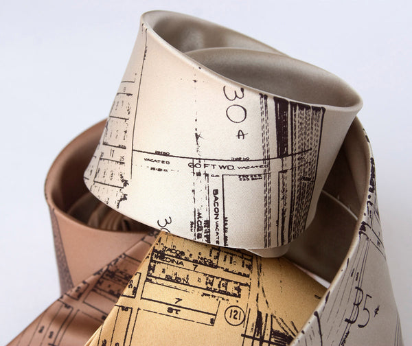 Zug Island & River Rouge. Detroit Map Necktie