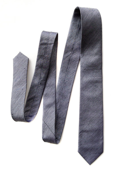 Charcoal Linen Necktie, Dark grey solid color tie, Zug Island Charcoal Linen Necktie, Dark grey solid color tie, Zug Island