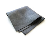 Cyberoptix charcoal grey "Zug" linen + silk blend woven pocket square