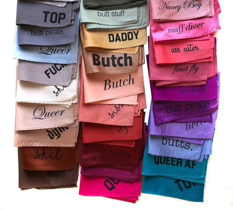 Naughty Pocket Squares. Dirty Words, Flagging-Inspired