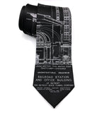 Blueprint Necktie: Detroit Train Station