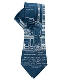 Blueprint Necktie: Detroit Train Station