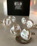 Baroque Pearl Cufflinks, Real Freshwater Pearl Cuff Links