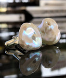 Baroque Pearl Cufflinks, Real Freshwater Pearl Cuff Links