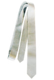 Light Grey Leather Necktie, repurposed automotive leather skinny tie