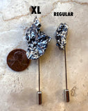 Meteorite Lapel Pin. Campo Del Cielo, Irony Meteorite. Gemstone stick pin