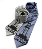 Oil and Gas Necktie, Oil well derrick, oil field pumpjack tie