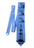 Oil and Gas Necktie, Oil well derrick, oil field pumpjack tie