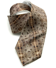 Petoskey Stone Necktie, Michigan Fossil Coral Printed Tie