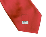 Red Necktie. Solid Color Satin Finish Tie, No Print