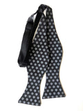 45 Adapter Self Tie Bow Tie, dove grey on black. By Cyberoptix