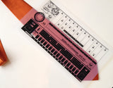 808 drum machine necktie in process, our transparency overlaying an orange necktie..