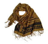 808 scarf: black on golden olive