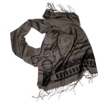 808 scarf: black on charcoal