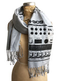 909 Drum Sequencer Scarf, Detroit DR-909 Linen-Weave Pashmina, by Cyberoptix