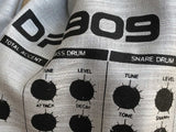 DR-909 Detroit Drum Machine Scarf, Roland Linen-Weave Pashmina, by Cyberoptix