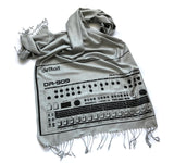 TR-909 Drum Machine Scarf, Detroit Techno Linen-Weave Pashmina, by Cyberoptix