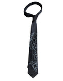 Belle Isle Detroit Map Necktie, Black. Cyberoptix