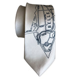 Belle Isle Detroit Map Necktie, Cream. Cyberoptix