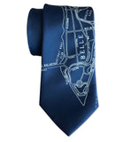 Belle Isle Detroit Map Necktie, French Blue. Cyberoptix
