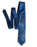 Belle Isle Detroit Map Necktie, French Blue. Cyberoptix