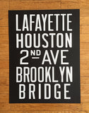 NYC Subway Poster. Brooklyn Bridge Art Print