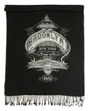 Brooklyn Scarf. New York City scarf. Black and silver. Cyberoptix