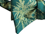 Emerald Green Cannabis Print Bow Tie, Marijuana Leaf Bow Tie. Cyberoptix