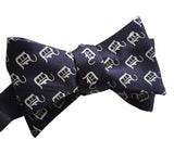 Old English D Bow Tie, Detroit Dot Pattern, Navy Blue. By Cyberoptix