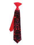 Red boys Day of the Dead kids clip-on tie.