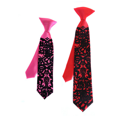 Papel Picado kids tie. Day of the Dead boys necktie.