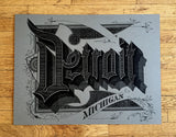 Grey Detroit Art Print Typography Poster, by Cyberoptix