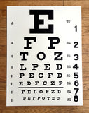 Hand printed Eye Chart Art Print Poster, by Cyberoptix