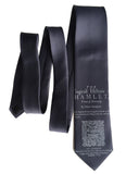 Gunmetal Grey Hamlet Necktie, Shakespeare Print Tie, by Cyberoptix 