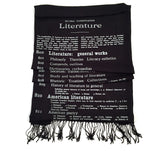 Black Dewey Decimal Literature scarf, by Cyberoptix