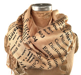 Dewey Decimal Literature pashmina scarf in sand