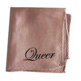 Naughty Hanky: Queer Printed Pocket Square, peach. by Cyberoptix