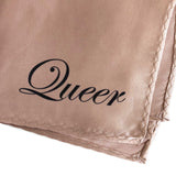 Naughty Hanky: Queer Printed Pocket Square, peach. by Cyberoptix