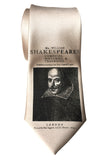 Champagne Shakespeare Necktie, First Folio Print Tie by Cyberoptix