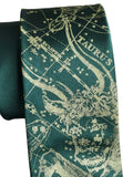 Taurus Necktie, Emerald Green. Zodiac Constellation Star Chart Tie by Cyberoptix