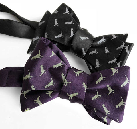 T-Rex Print Bow Tie, Tyrannosaurus Tiny Dinosaur Tie