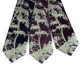Absinthe Necktie: Sage print on emerald, charcoal, black.