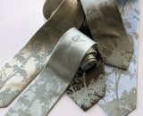 Absinthe Neckties: Sage on celery, seafoam, dark brown, olive, sky blue.